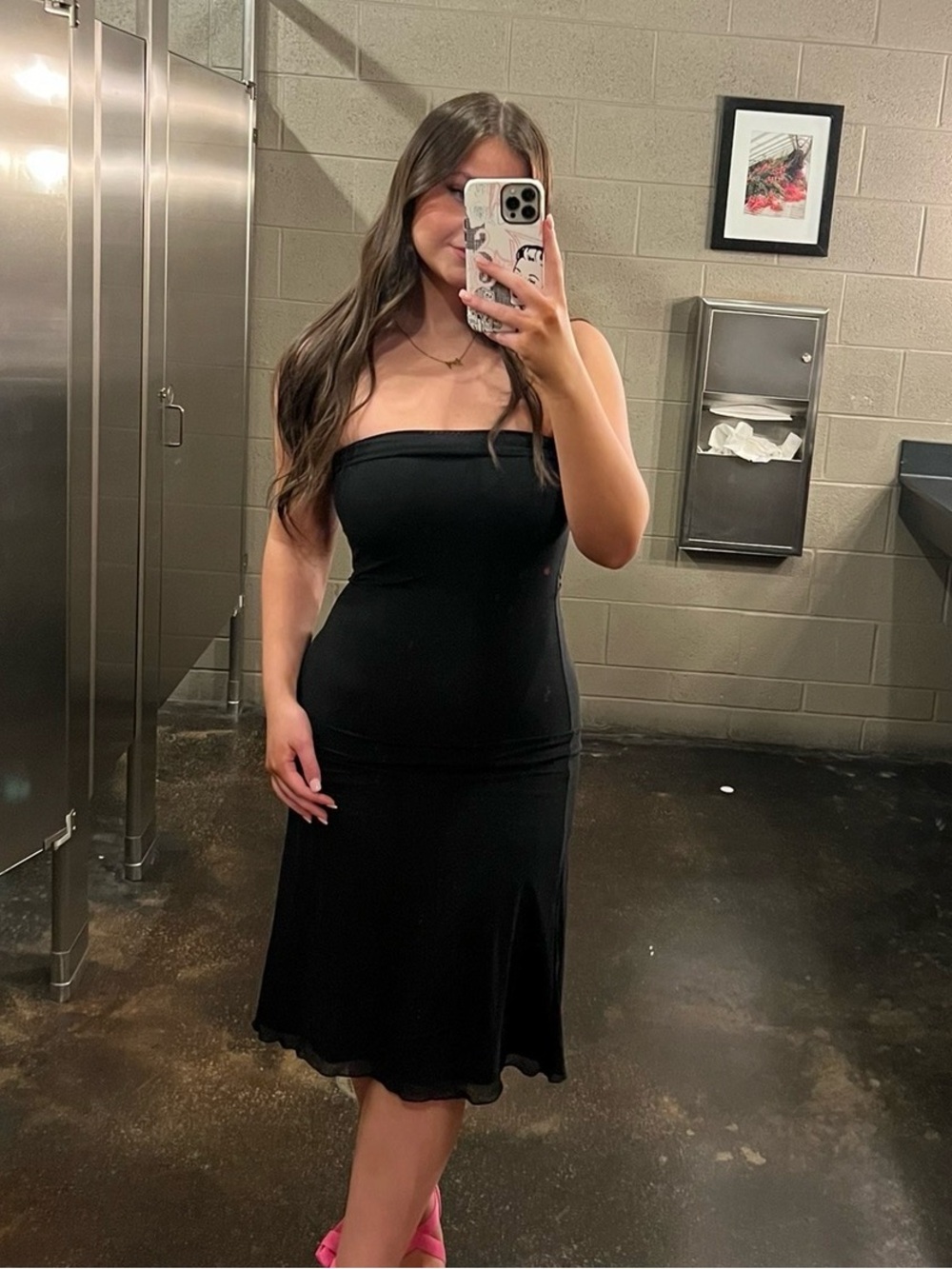 Classic Strapless Black Midi Dress — Sleek Evening Style